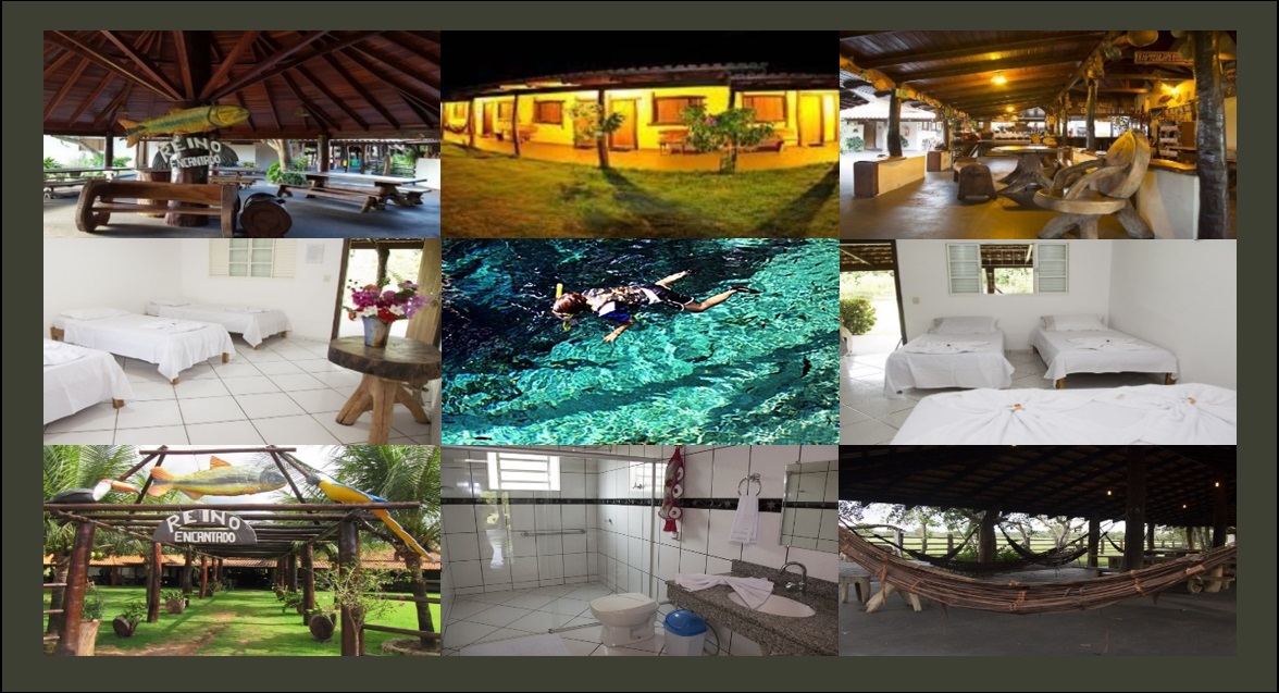 REINO ENCANTADO: _Head of Salobra river; _Springs and crystalline water; _Snorkelling; Bedrooms, restaurant.